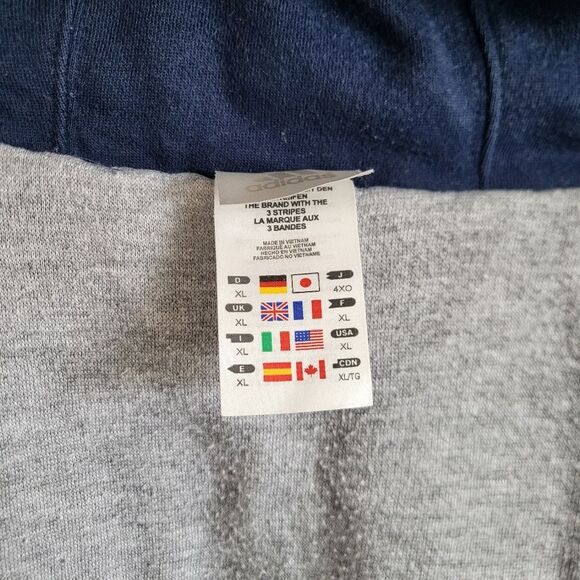 Vintage Adidas Padded Reversible Hood Jacket Size XL Blue Gray - Picture 13 of 14